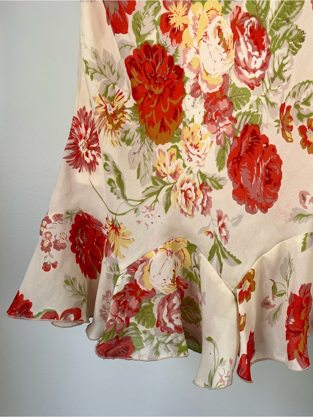 Jessica Petites Ivory Midi Skirt with Red Floral Print - Picture 7 of 13